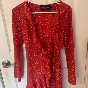 THE ALEXANDRA mini wrap dress in Red Star